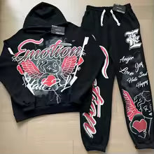 Mixed Emotion Brand Graffiti Black Tracksuit